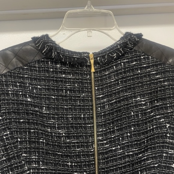 KATE SPADE Black Tweed Woodland Dress w Lamb Leather Trim - Picture 11 of 11